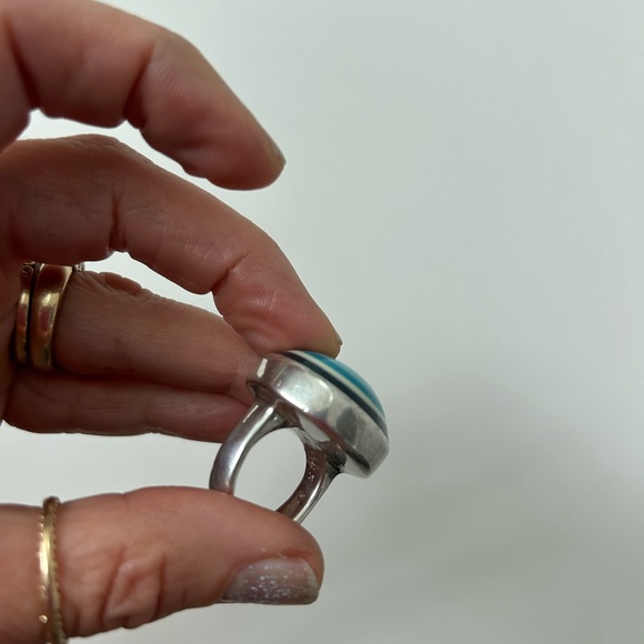 Dinosaur Designs chunky solid sterling silver and resin ring size 7 - Picture 9 of 9